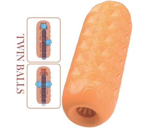 PRETTY LOVE - TWIN BALLS MASTURBADOR MASCULINO NARANJA