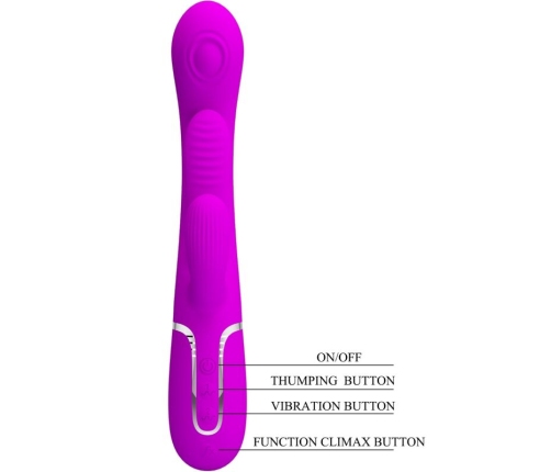 PRETTY LOVE - SHANIA TRIPLE VIBRADOR RABBIT MULTIFUNCIÓN ROSA