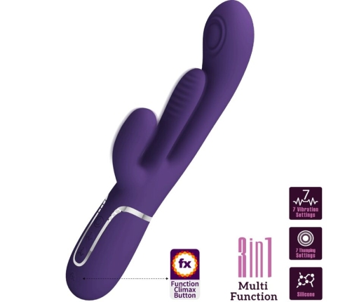 PRETTY LOVE - SHANIA TRIPLE RABBIT VIBRATOR MULTIFUNCTION PURPLE