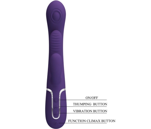 PRETTY LOVE - SHANIA TRIPLE RABBIT VIBRATOR MULTIFUNCTION PURPLE