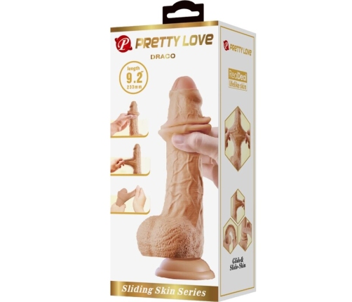 PRETTY LOVE - DRACO REALISTIC DILDO 23 CM FLESH