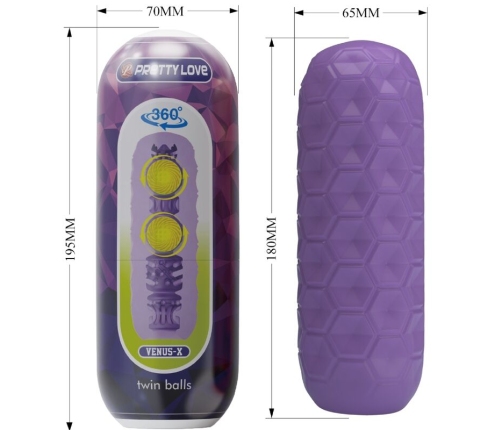 PRETTY LOVE - TWIN BALLS MASTURBADOR MASCULINO MORADO