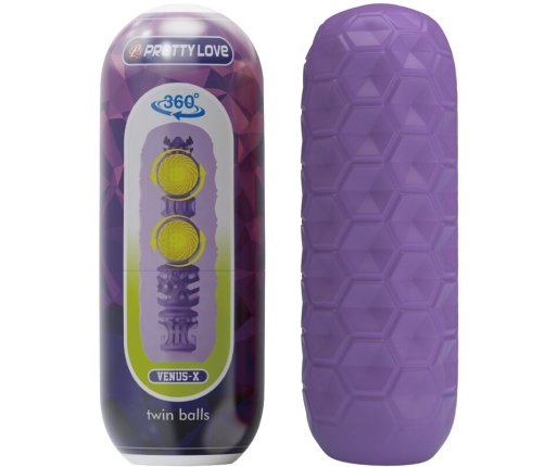 PRETTY LOVE - TWIN BALLS MASTURBADOR MASCULINO MORADO