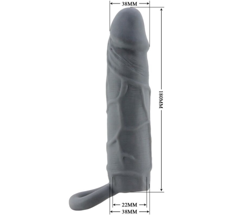 PRETTY LOVE - REALISTIC SKIN PENIS SLEEVE DARK GREY