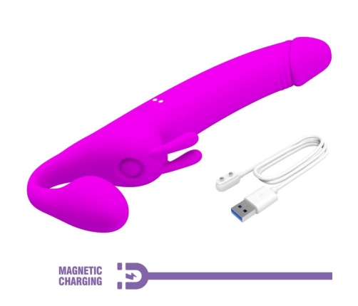 PRETTY LOVE - ZANINI STRAPLESS STRAP-ON 10 VIBRATIONS PURPLE