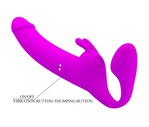 PRETTY LOVE - ZANINI STRAPLESS STRAP-ON 10 VIBRATIONS PURPLE