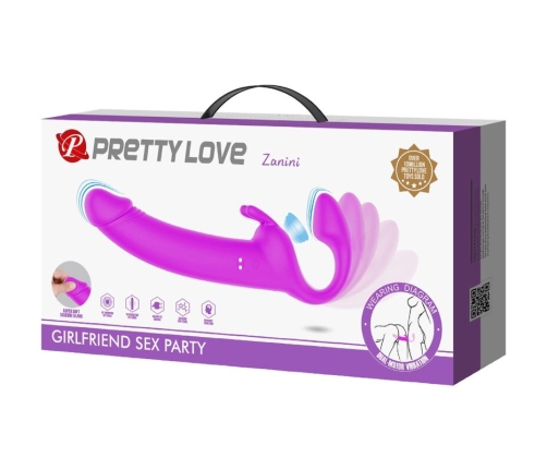 PRETTY LOVE - ZANINI STRAPLESS STRAP-ON 10 VIBRATIONS PURPLE