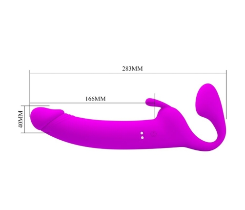 PRETTY LOVE - ZANINI STRAPLESS STRAP-ON 10 VIBRATIONS PURPLE