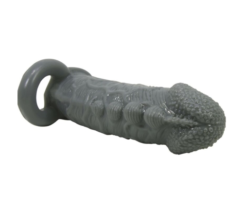 PRETTY LOVE - FUNDA REALÍSTICA ALARGADORA Y RETARDANTE PARA PENE GRIS