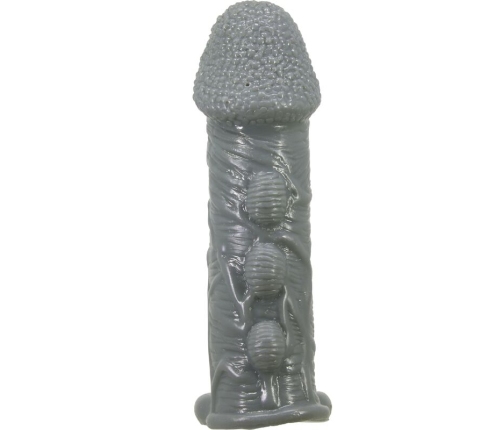 PRETTY LOVE - FUNDA REALÍSTICA ALARGADORA Y RETARDANTE PARA PENE GRIS