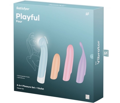 SATISFYER - PLAYFUL FOUR SET VIBRATORS 4 IN 1 + POWER BULLET