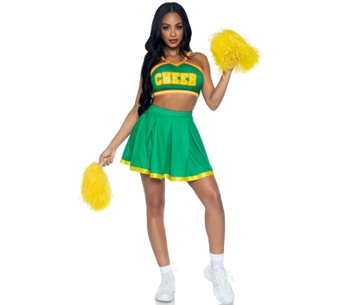 LEG AVENUE - COSTUME CHEERLEADER GREEN S/M