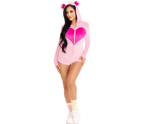 LEG AVENUE - TEDDY BEAR VELVET BODYSUIT PINK S