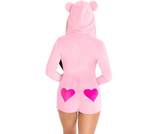 LEG AVENUE - TEDDY BEAR VELVET BODYSUIT PINK M
