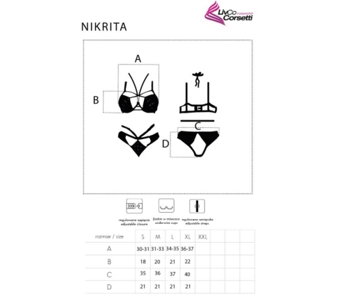LIVCO CORSETTI FASHION - NIKRITA LC 90647 BRA + PANTIES BLACK L
