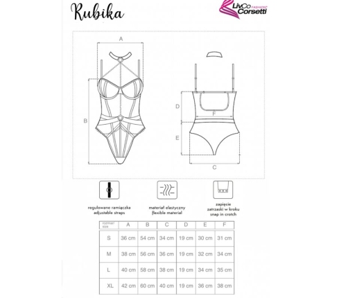 LIVCO CORSETTI FASHION - RUBIKA LC XG079 BODY WITH CHOKER BLACK XL