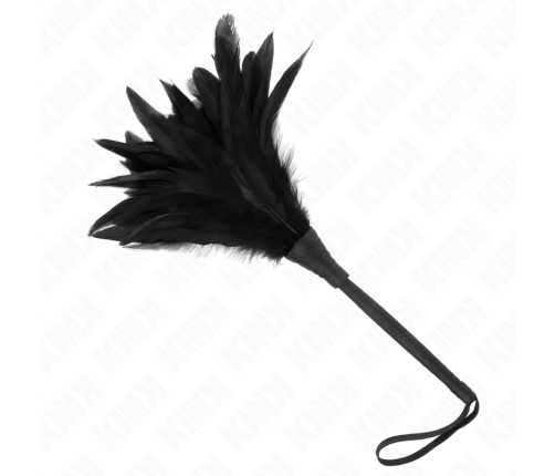 KINK - BLACK MAIDS HORN SHAPED TICKLE CHICKEN FEATHERS 36 CM