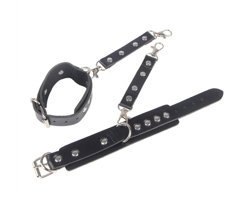 SUBBLIME - 953690 HANDCUFFS WITH BONDAGE BELT BLACK ONE SIZE