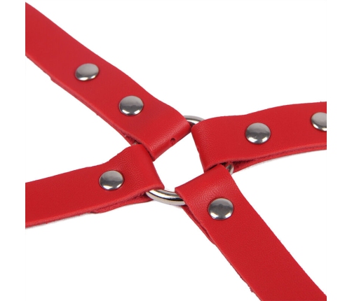 SUBBLIME - 953706 HANDCUFFS WITH BONDAGE BELT RED ONE SIZE