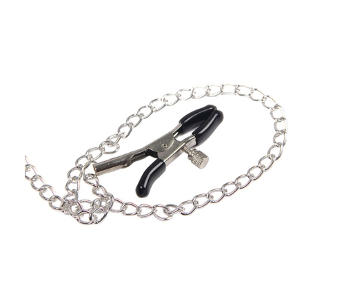 SUBBLIME - 953720 BONDAGE LEATHER STRAP BREAST CLAMPS BLACK ONE SIZE