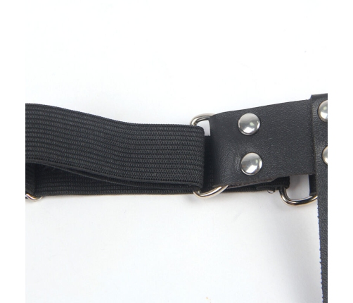 SUBBLIME - 953744 ADJUSTABLE LEATHER PUNK GARTER BLACK ONE SIZE