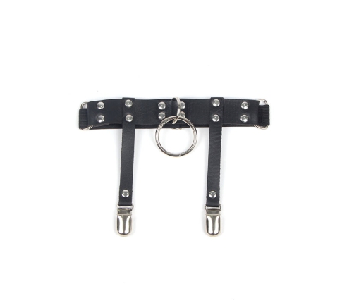 SUBBLIME - 953744 ADJUSTABLE LEATHER PUNK GARTER BLACK ONE SIZE
