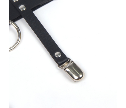 SUBBLIME - 953744 ADJUSTABLE LEATHER PUNK GARTER BLACK ONE SIZE