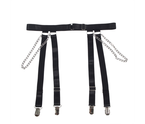 SUBBLIME - 954260 BODY WITH CHAINS + GARTER BELT BLACK S/M