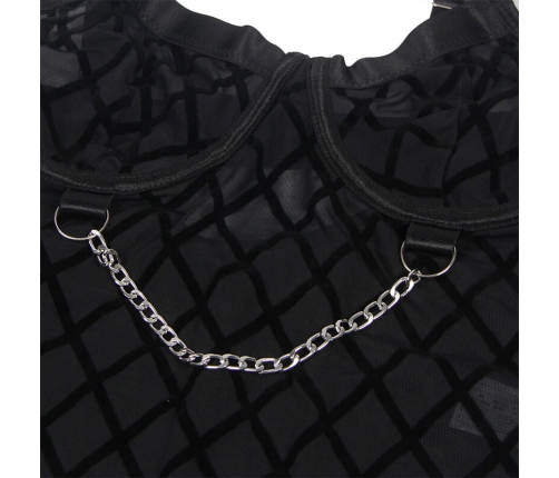 SUBBLIME - 954260 BODY WITH CHAINS + GARTER BELT BLACK S/M
