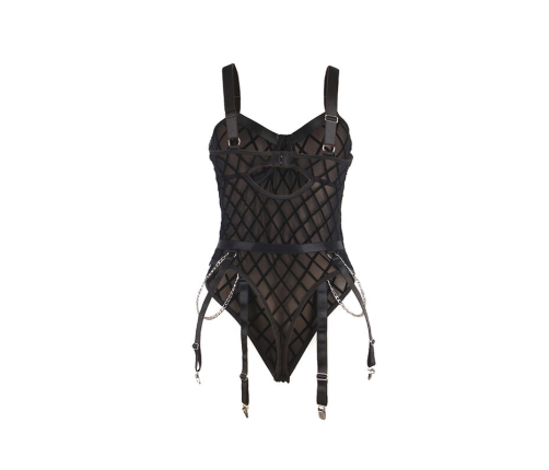 SUBBLIME - 954260 BODY WITH CHAINS + GARTER BELT BLACK S/M