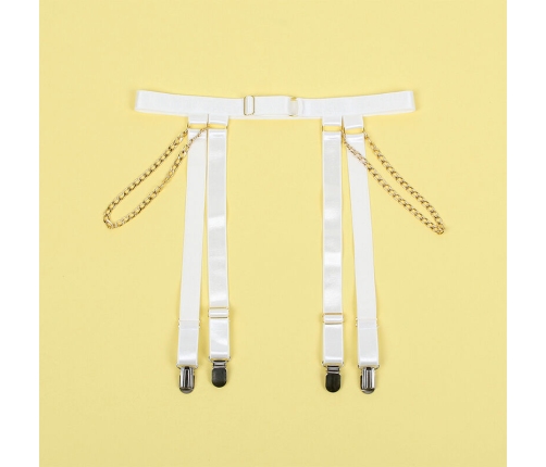 SUBBLIME - 954284 BODY WITH CHAINS + GARTER BELT WHITE S/M