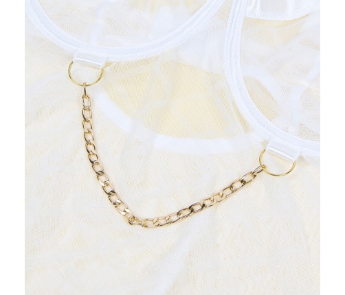 SUBBLIME - 954291 BODY WITH CHAINS + GARTER BELT WHITE L/XL