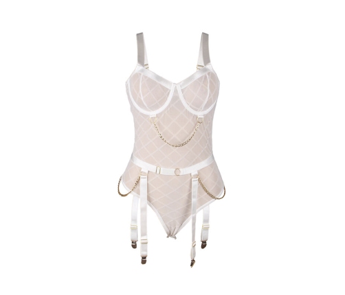 SUBBLIME - 954291 BODY WITH CHAINS + GARTER BELT WHITE L/XL