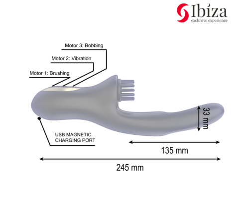 IBIZA - HI-TECH RABITT BRUSHING MULTI-CELL CLITORIAL AND DOUBLE WAVE VIBRATOR
