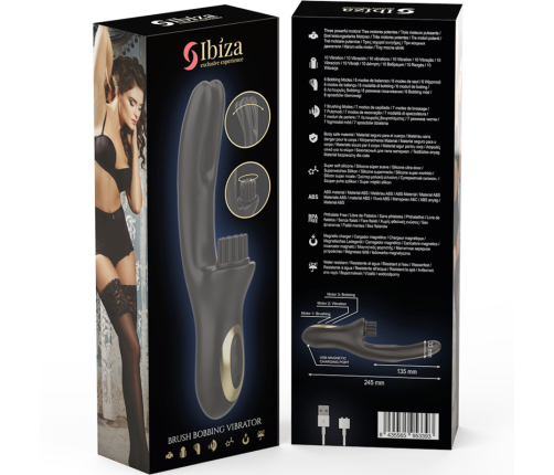 IBIZA - HI-TECH RABITT BRUSHING MULTI-CELL CLITORIAL AND DOUBLE WAVE VIBRATOR