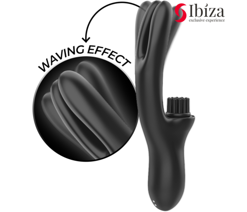 IBIZA - HI-TECH RABITT BRUSHING MULTI-CELL CLITORIAL AND DOUBLE WAVE VIBRATOR
