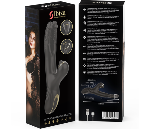 IBIZA - TWO DRAGONS DOUBLE VIBRATOR BLACK