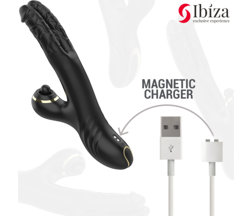 IBIZA - TWO DRAGONS DOUBLE VIBRATOR BLACK