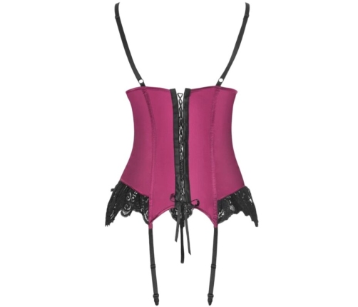 LIVCO CORSETTI FASHION - AGRAFENA CF 90436 CORSET + THONG BURGUNDY L/XL