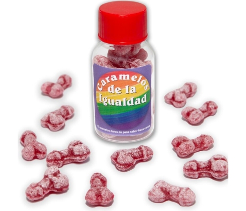 DIABLO PICANTE - 12 STRAWBERRY/CHERRY PENIS SHAPE EQUALITY CANDIES