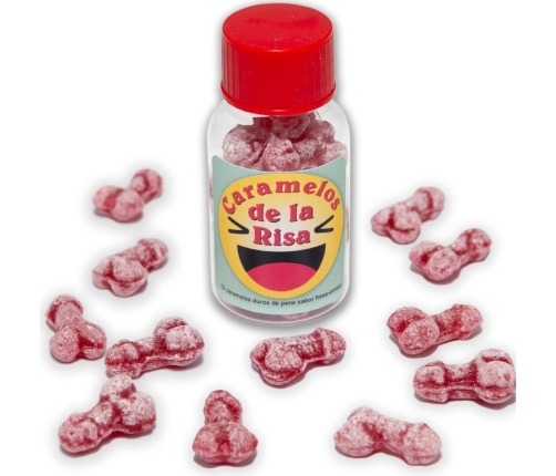 DIABLO PICANTE - 12 PENIS-SHAPED LAUGHTER CANDIES STRAWBERRY/CHERRY
