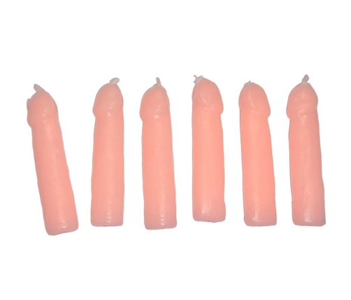 DIABLO PICANTE - 6 FLESH PENIS SHAPED CANDLES