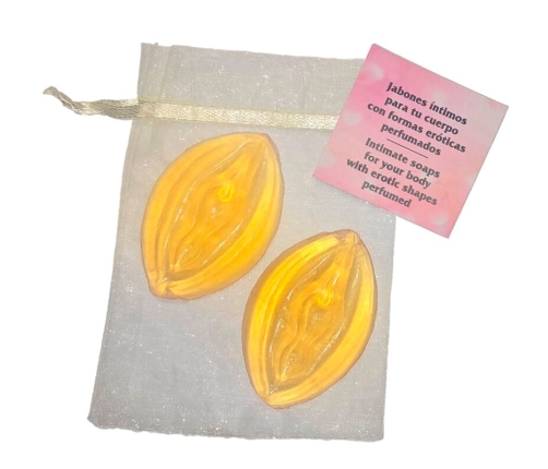 DIABLO PICANTE - 2 VAGINA SHAPED PERFUMED SOAPS YELLOW