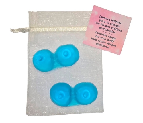 DIABLO PICANTE - 2 BREASTS SHAPED PERFUMED SOAPS BLUE