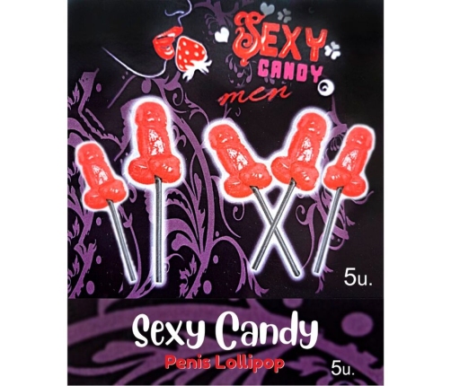 DIABLO PICANTE - BOX OF 5 CHERRY PENIS SHAPED LOLLIPOPS