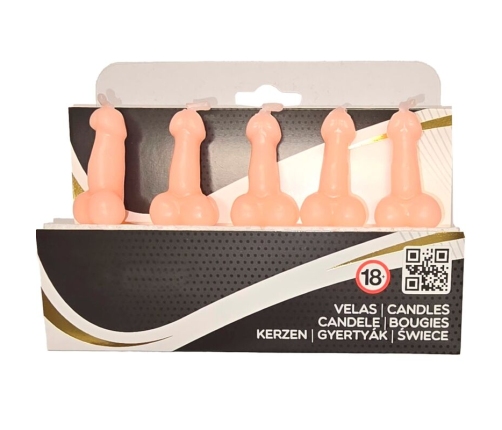 DIABLO PICANTE - BOX OF 5 FLESH PENIS-SHAPED CANDLES