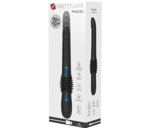 PRETTY LOVE - PAZUZU VIBRATOR 3 THRUST MODES BLACK