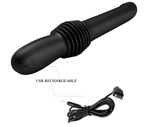 PRETTY LOVE - PAZUZU VIBRATOR 3 THRUST MODES BLACK