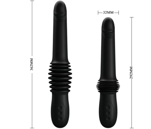 PRETTY LOVE - PAZUZU VIBRATOR 3 THRUST MODES BLACK