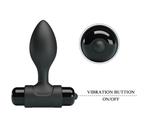 PRETTY LOVE - VIBRA BUTT 10 VIBRATIONS ANAL PLUG BLACK